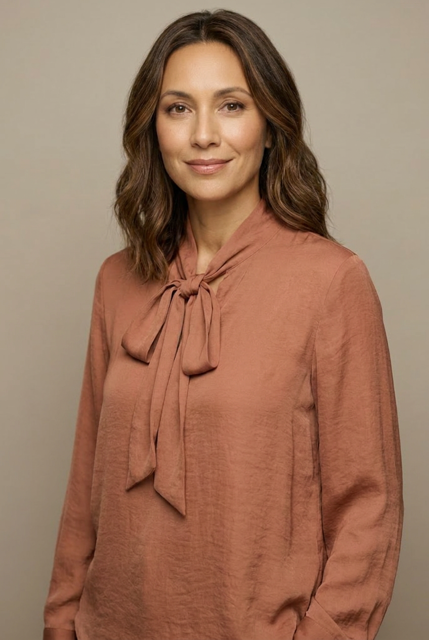 Quinn Tie-Neck Blouse — Wovlyn