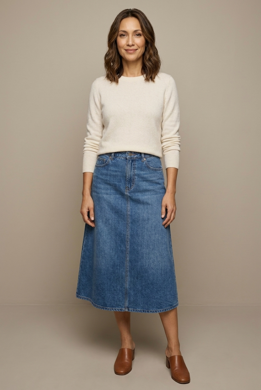 Thea Denim Skirt — Wovlyn